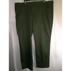 St John's Bay Mens Straight Fit Flat Front Olive Green Pants Size 42x32 $60‎ NWT